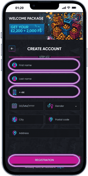Gold Blitz Complete Your Personal Details